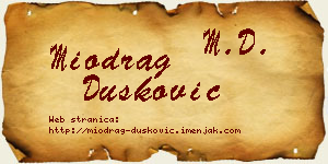 Miodrag Dušković vizit kartica